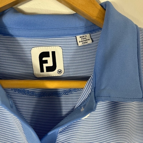 FOOTJOY Sleeveless Golf Polo Womens size medium Blue Stripe Golfing - Picture 3 of 9